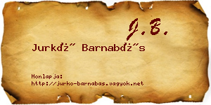 Jurkó Barnabás névjegykártya